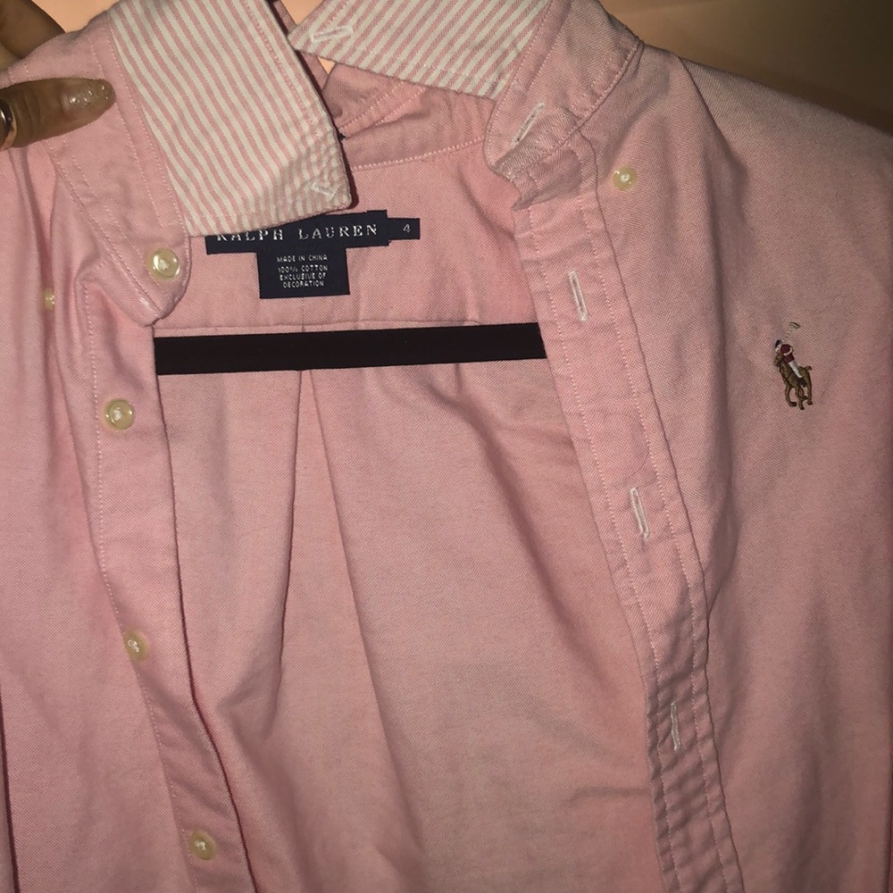 Pink long sleeve button down